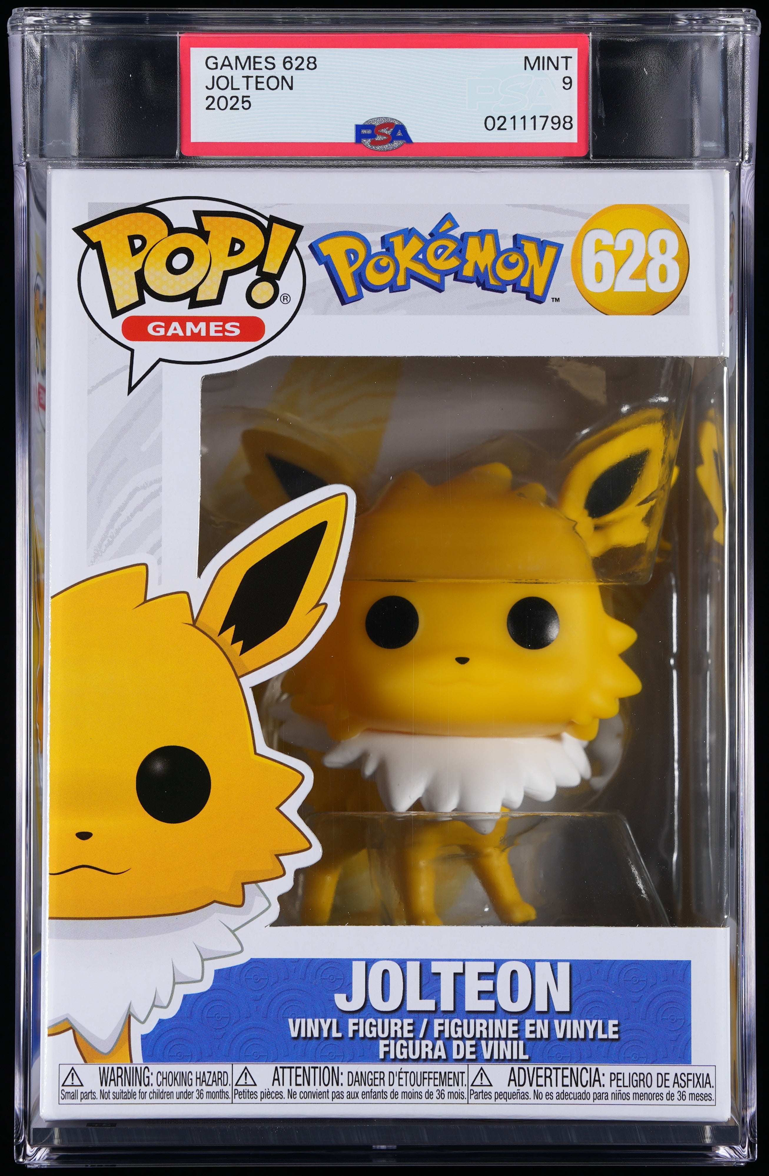 Funko Pop! PSA Graded Pokemon: Jolteon PSA Graded 9 MINT Vinyl Figure #628 Cert #02111798