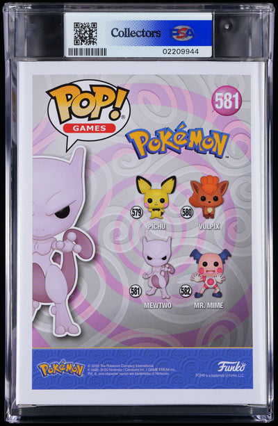 Funko Pop! PSA Graded Pokemon: Mewtwo PSA Graded 8.5 NM-MT+ Vinyl Figure #581 Cert #02209944