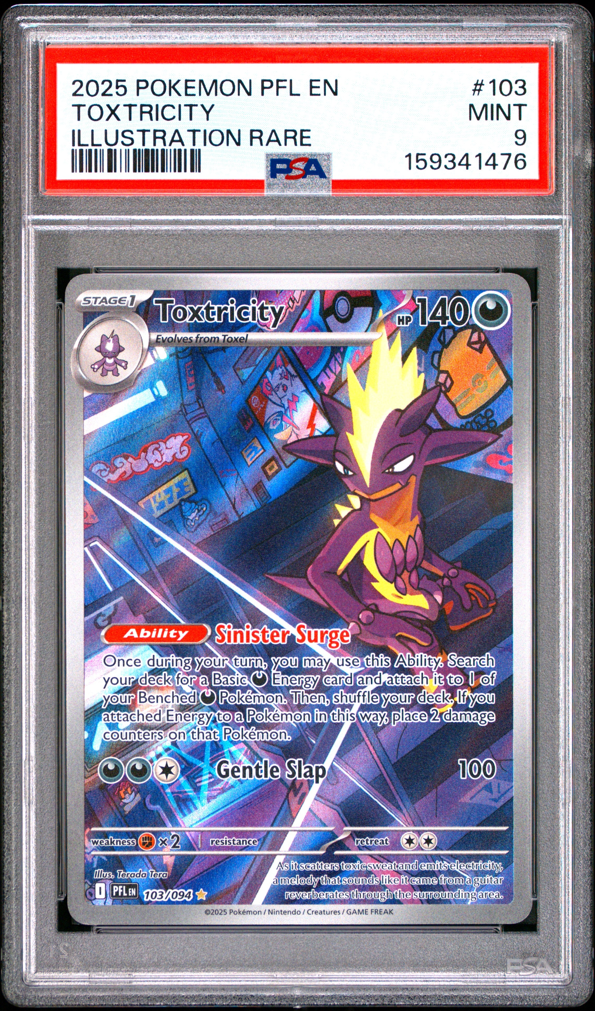 Pokemon Pfl En Phantasmal Flames 103 Toxtricity Illustration Rare PSA 9 MINT Cert #159341476