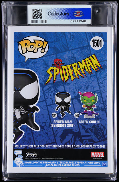 Funko Pop! PSA Graded Marvel Spider-Man: Spider-Man (Symbiote Suit) PSA Graded 10 GEM MINT Vinyl Figure #1501 Cert #02211346