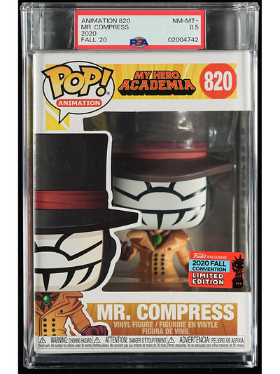 Funko Pop! My Hero Academia: Mr. Compress PSA Graded Vinyl Figure #820 Cert #02004742