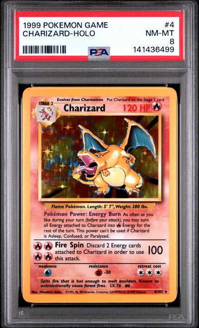 Pokemon Game 4 Charizard Holo PSA 8 NM-MT Cert #141436499