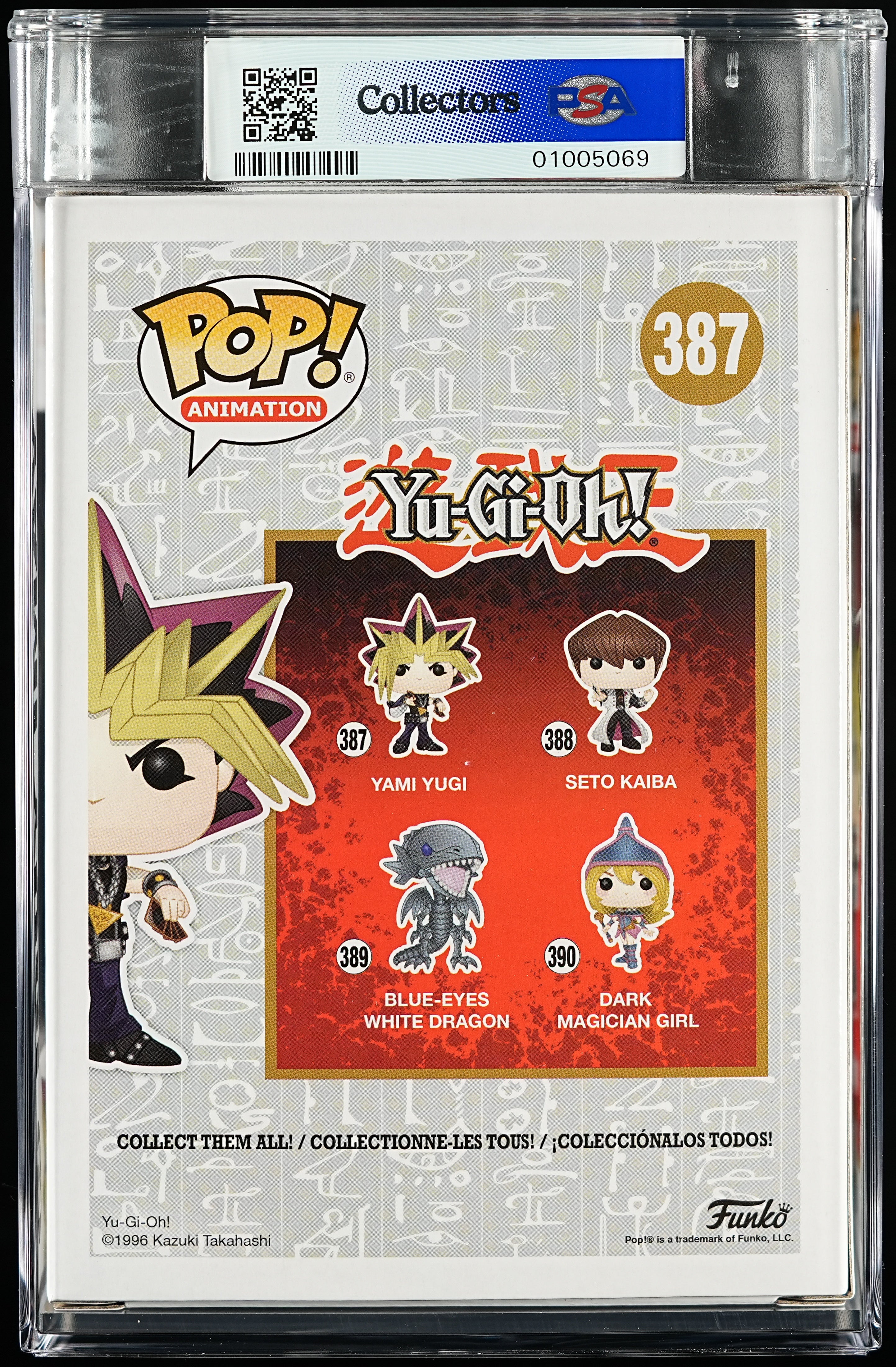 Funko Pop! Yu-Gi-Oh: Yami Yugi PSA Graded Vinyl Figure #387 Cert #01005069