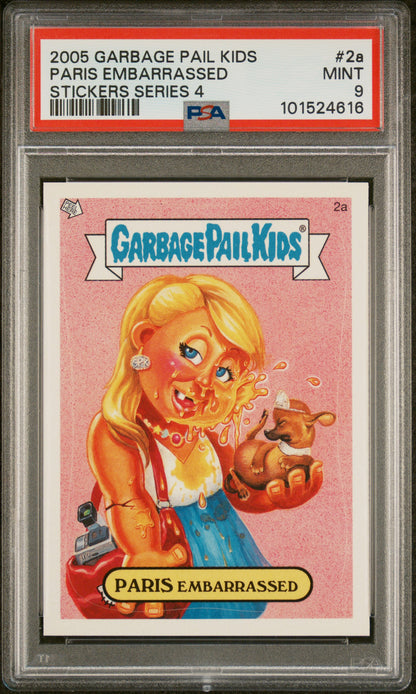 Garbage Pail Kids Stickers Series 4 2A Paris Embarrassed PSA 9 MINT Cert #101524616