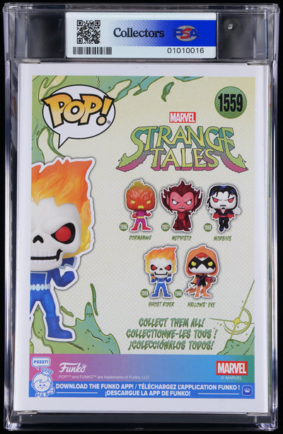 Funko Pop! PSA Graded Marvel Strange Tales: Ghost Rider (GITD Special Edition) PSA Graded 8.5 NM-MT+ Vinyl Figure #1559 Cert #01010016