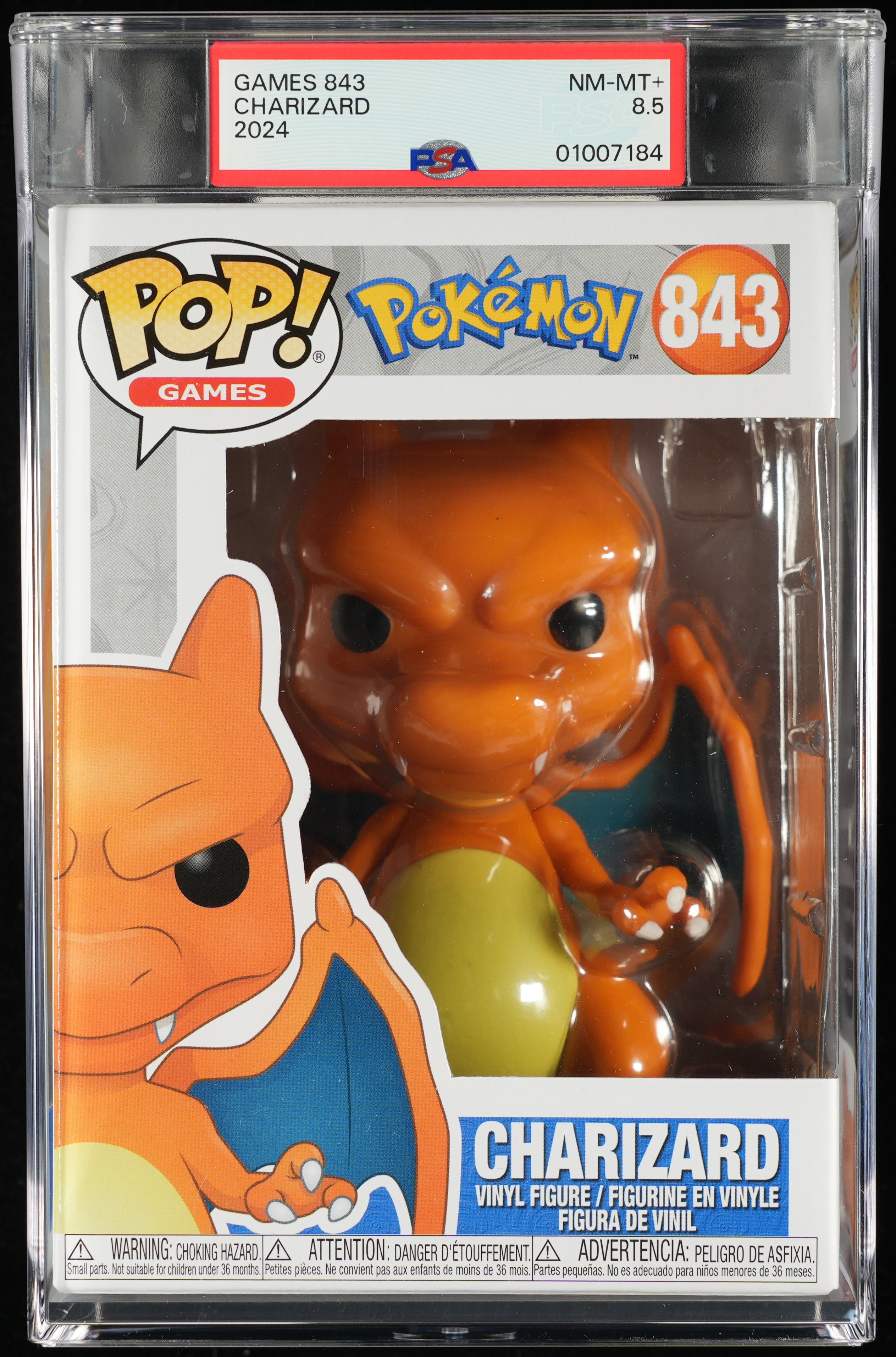 Funko Pop! PSA Graded Pokemon: Charizard PSA Graded 8.5 NM-MT+ Vinyl Figure #843 Cert #01007184