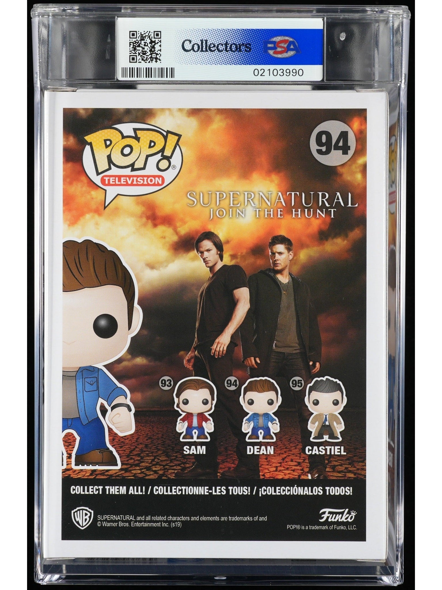 Funko Pop! Supernatural: Dean PSA Graded Vinyl Figure #94 Cert #02103990