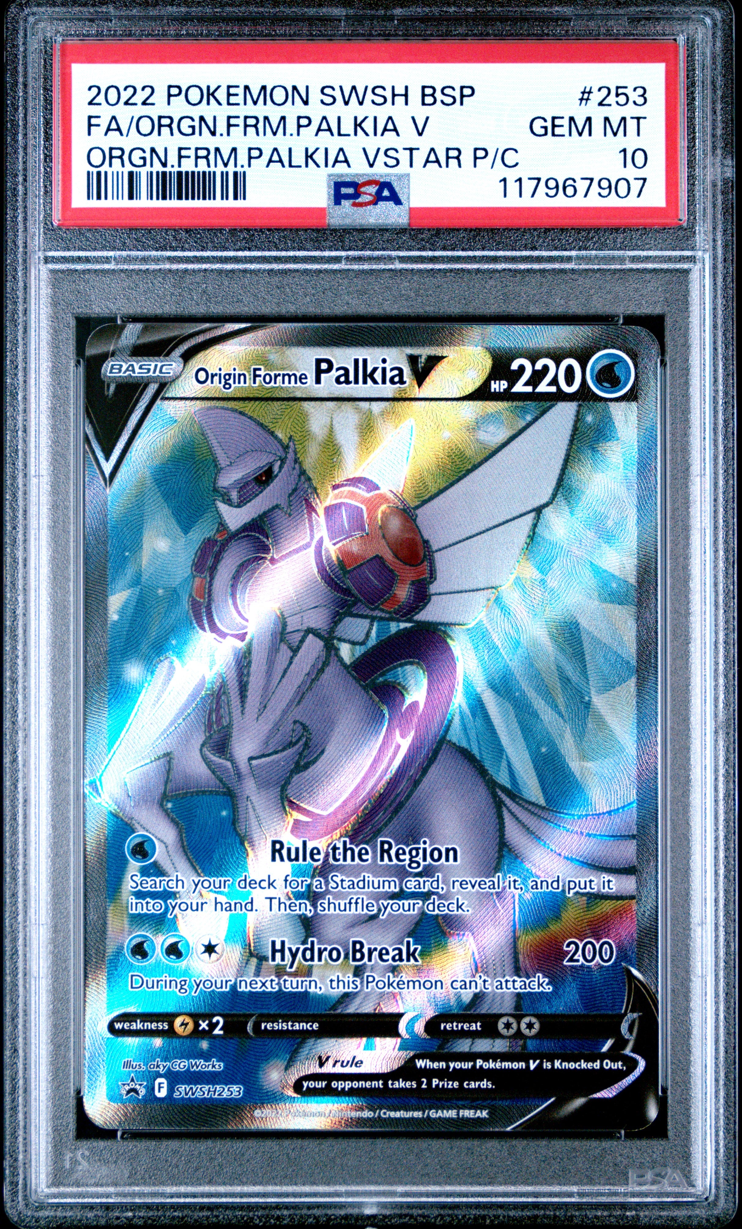 Pokemon Swsh Black Star Promo 253 Full Art/Origin Forme Palkia V Origin Forme Palkia Vstar Premium Collection PSA 10 GEM MINT Cert #117967907