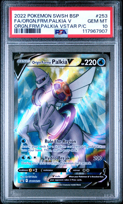Pokemon Swsh Black Star Promo 253 Full Art/Origin Forme Palkia V Origin Forme Palkia Vstar Premium Collection PSA 10 GEM MINT Cert #117967907