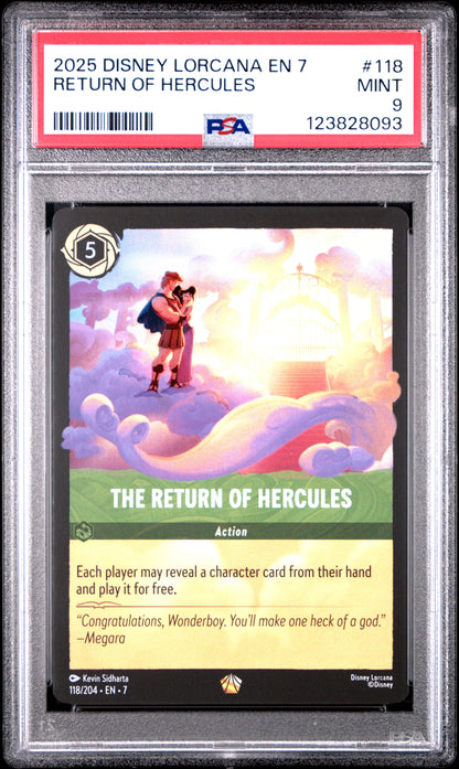 Disney Lorcana En 7 Archazia's Island 118 The Return Of Hercules PSA 9 MINT Cert #123828093