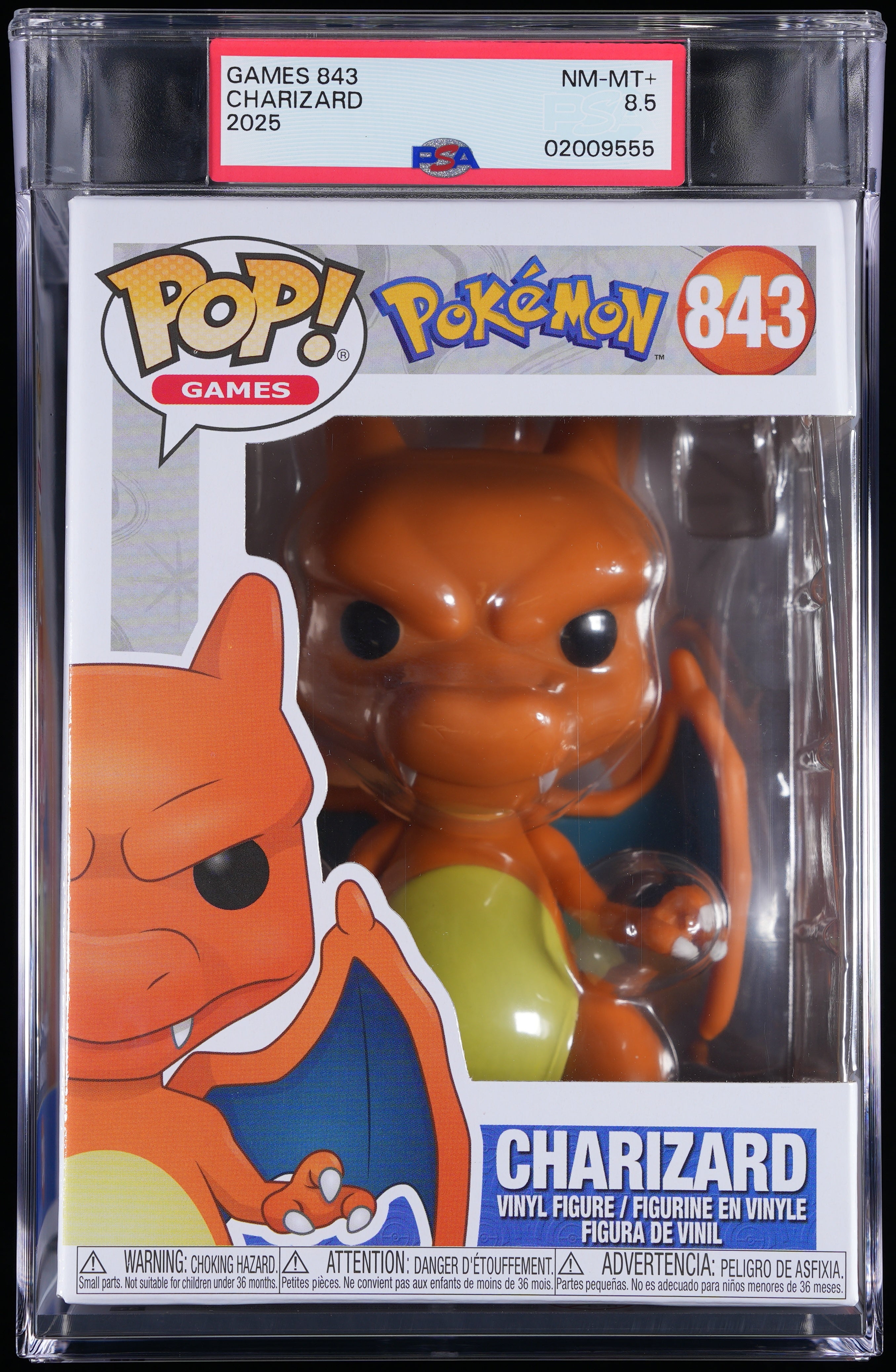 Funko Pop! PSA Graded Pokemon: Charizard PSA Graded 8.5 NM-MT+ Vinyl Figure #843 Cert #02009555