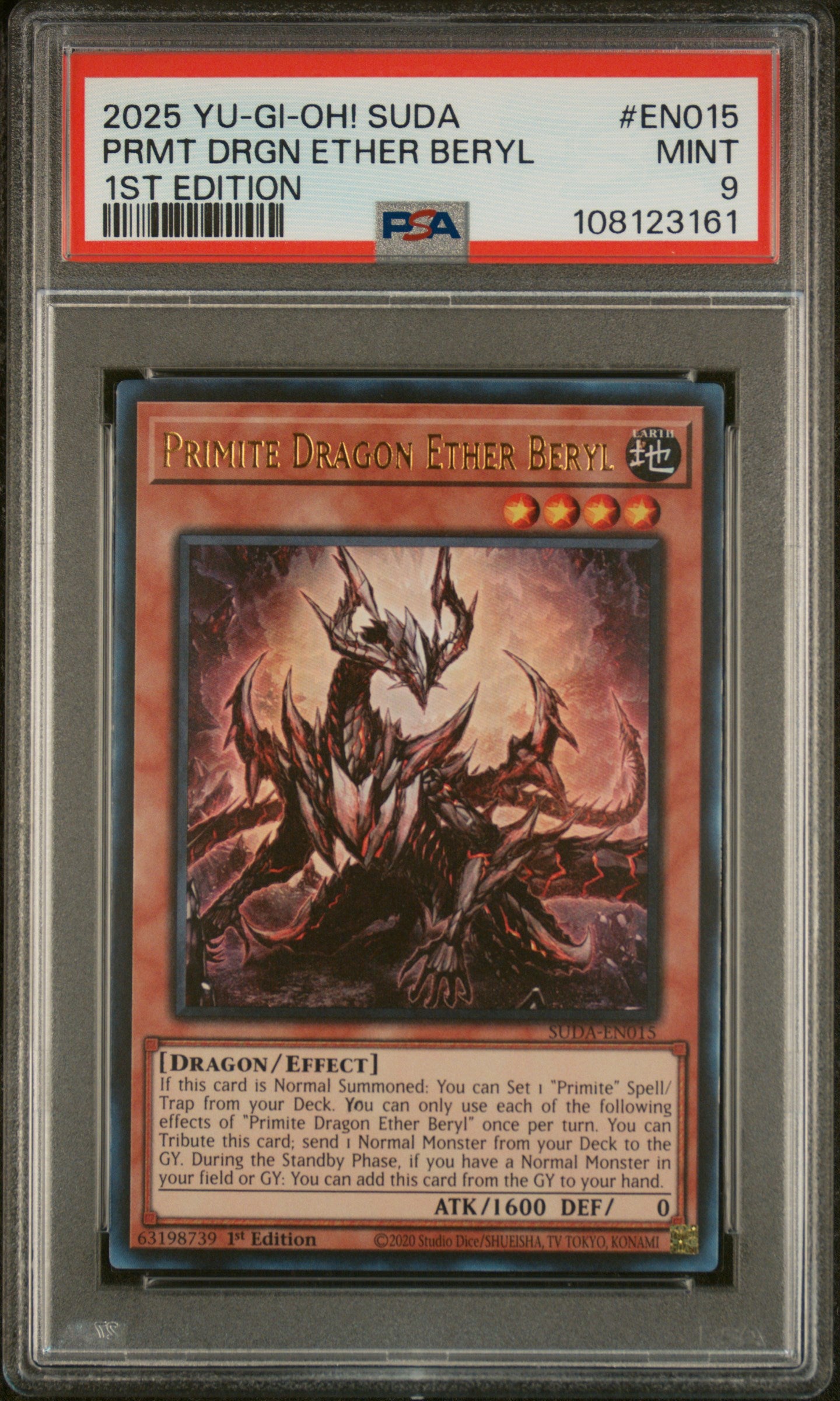 Yu-Gi-Oh! Suda-Supreme Darkness En015 Primite Dragon Ether Beryl 1St Edition Card Psa 9 Mint Cert #108123161