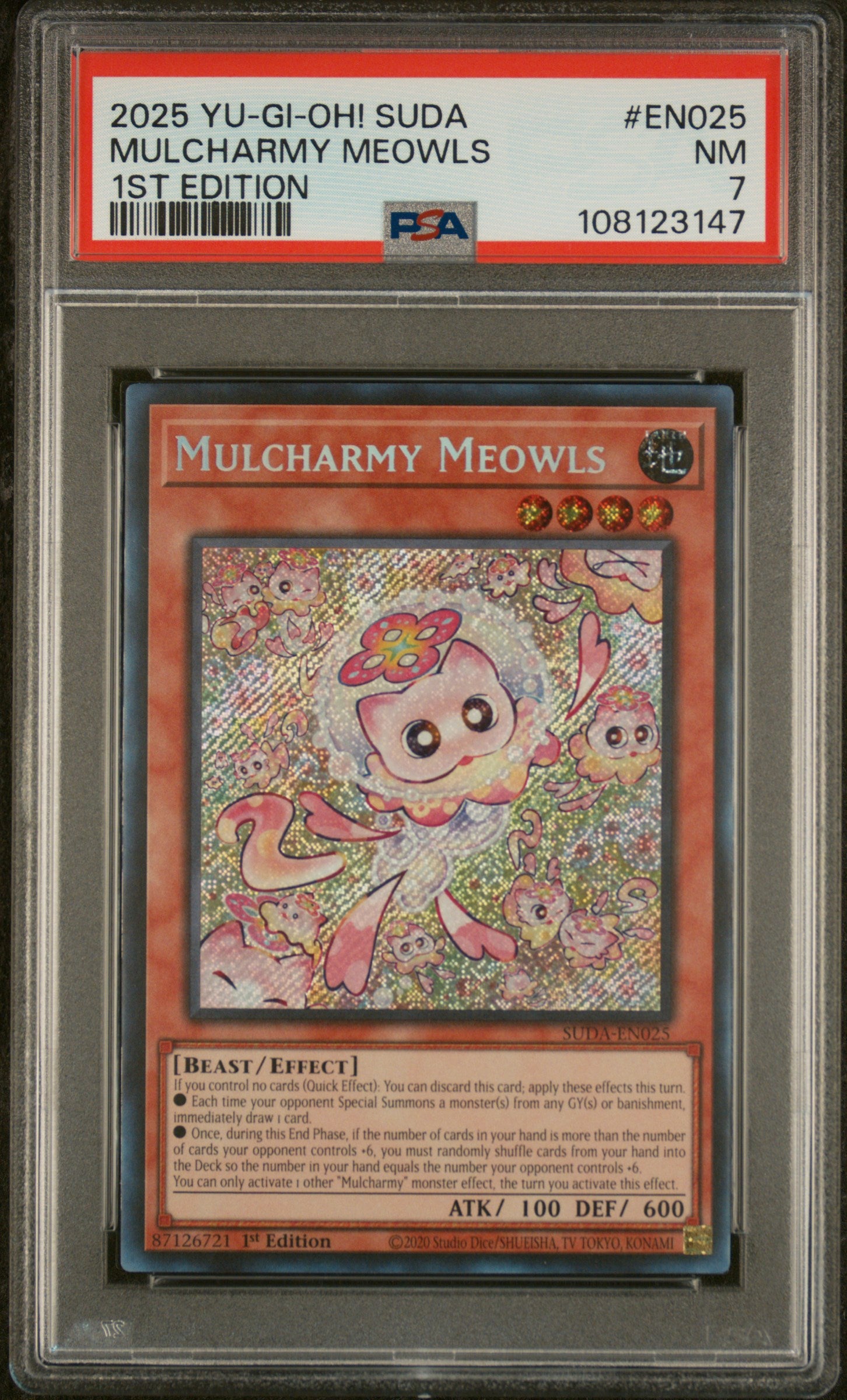 Yu-Gi-Oh! Suda-Supreme Darkness En025 Mulcharmy Meowls 1St Edition Card Psa 7 Nm Cert #108123147
