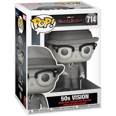 Funko Pop! Marvel WandaVision: 50s VISION (Black & White) #714 + Protector - Boxed Vinyl 