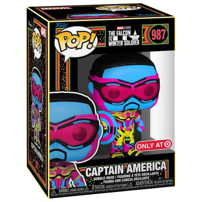 Funko Pop Falcon and Winter Soldier Captain America Blacklight Exclusive Vinyl Figure #987