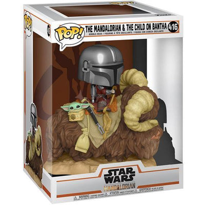 Funko Pop! Deluxe Star Wars: THE MANDALORIAN & THE CHILD ON BANTHA #416 - Boxed Vinyl 