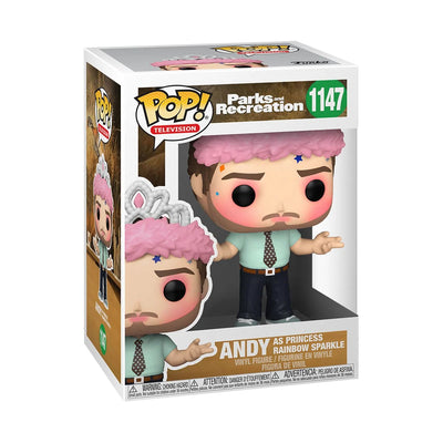 Funko Pop! Parks and Recreation: Andy as Princess Rainbow Sparkle #1147 Vinyl Figure